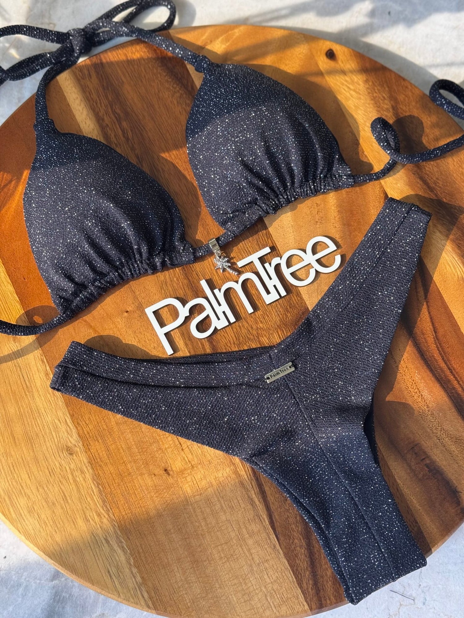 Tulum Glitter Triangle Bikini Set Glitter