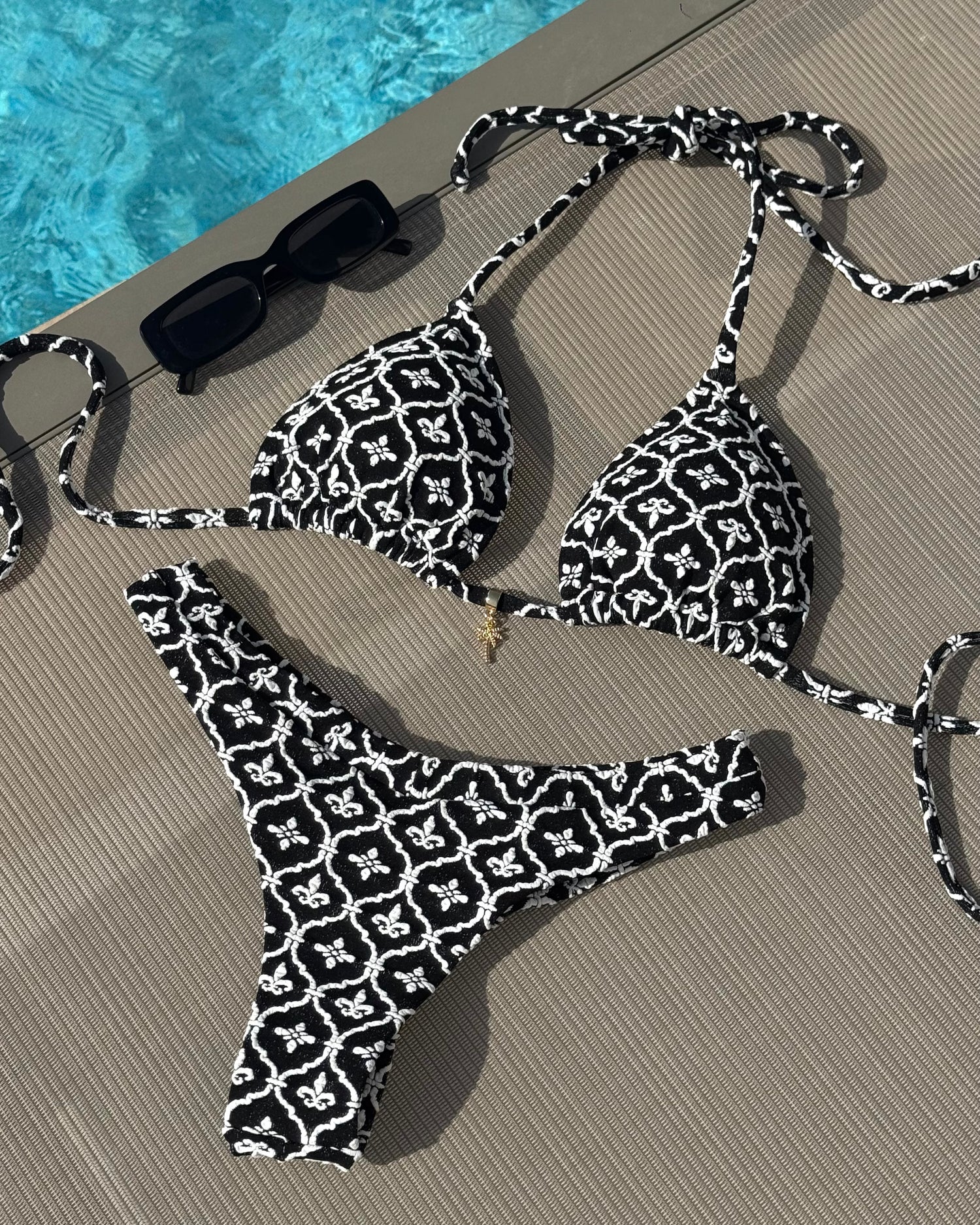 Tulum Jaccquard Triangle Bikini Set