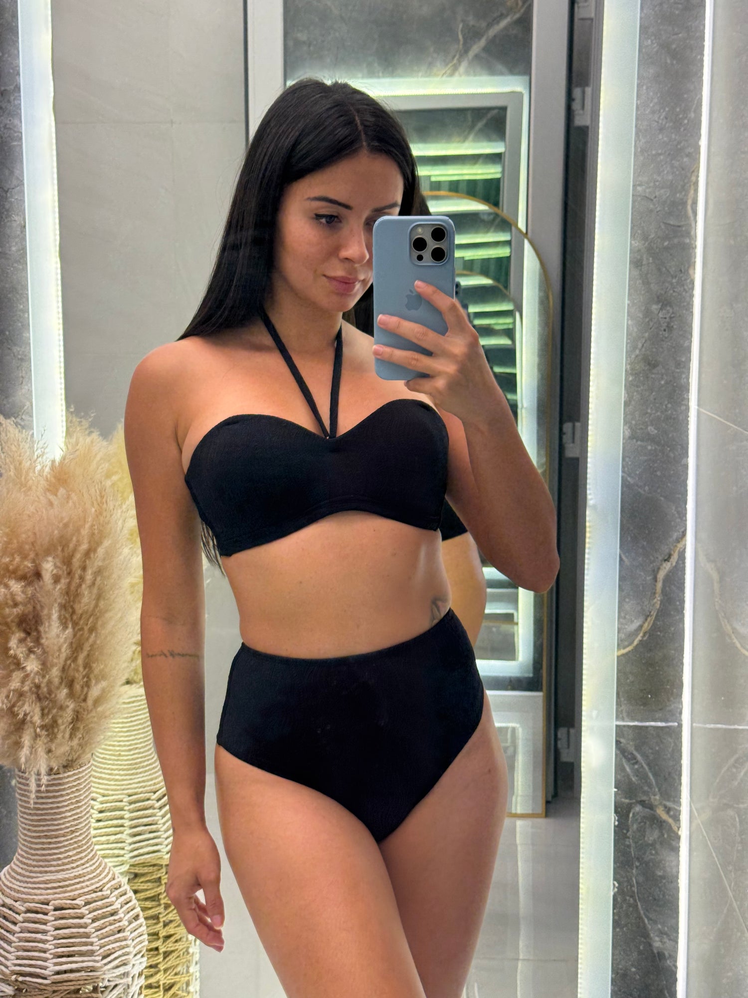 Capri Textured Bandeau Bikini Set