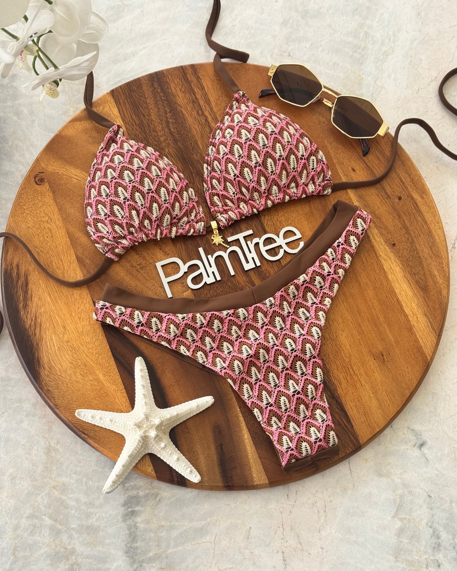 Tulum Shell Lace Triangle Bikini Set