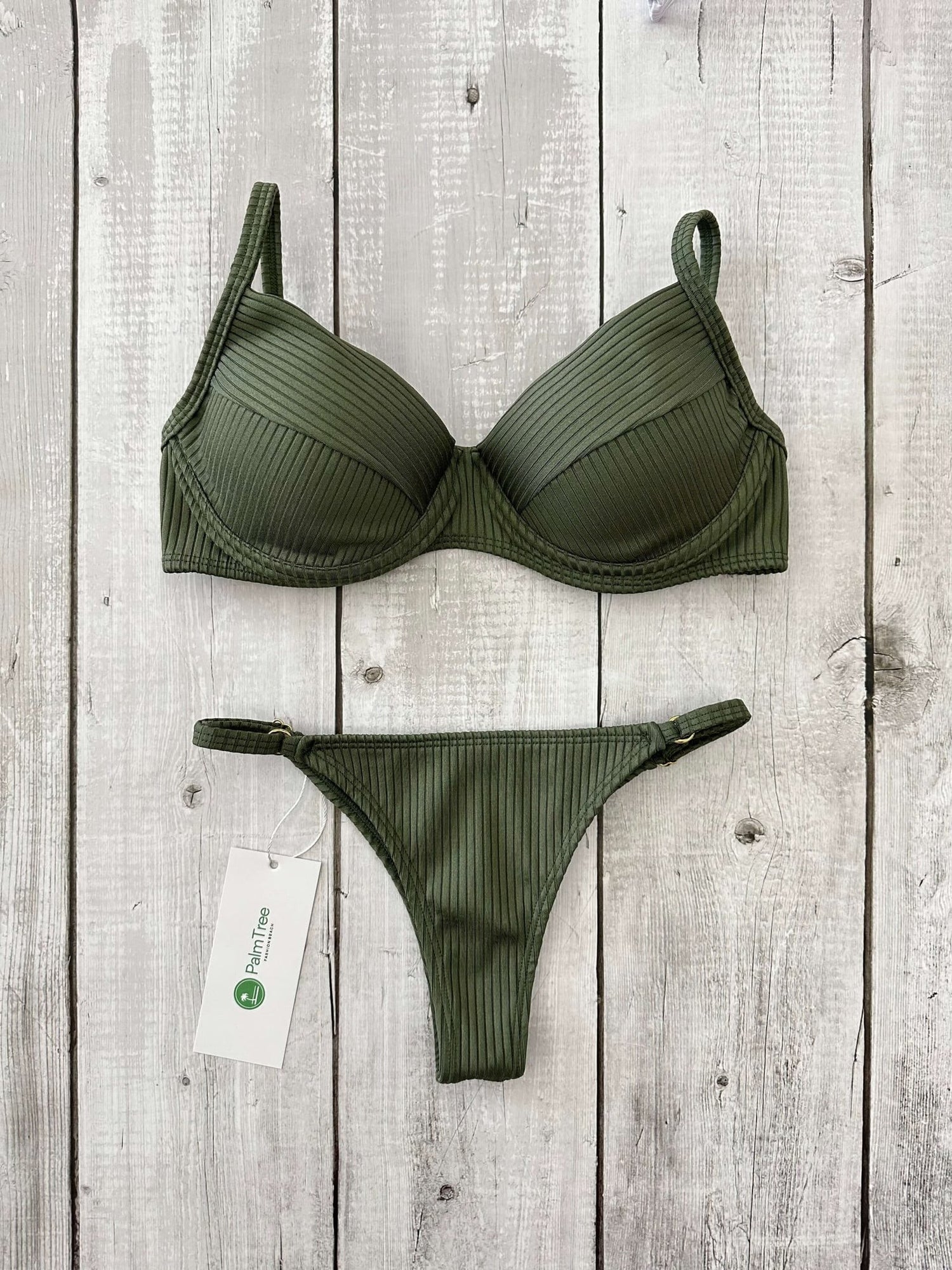 Marbella Ribbed Underwire Bra Bikini Set