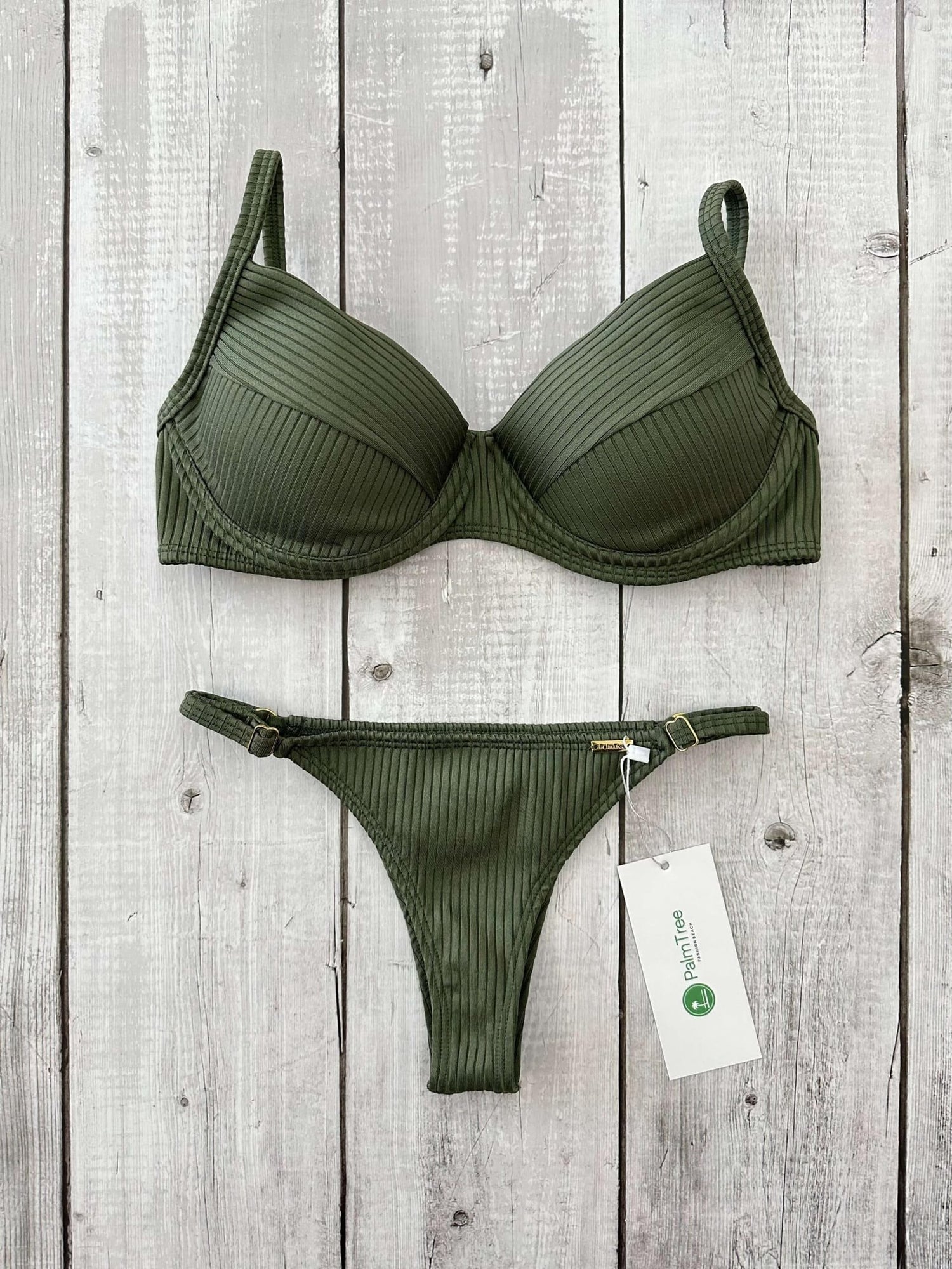 Marbella Ribbed Underwire Bra Bikini Set