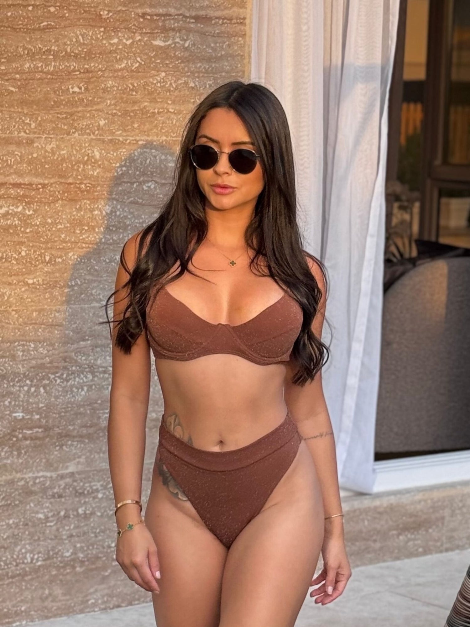 Mykonos Glitter Slim Hot Pants Bra Bikini Set