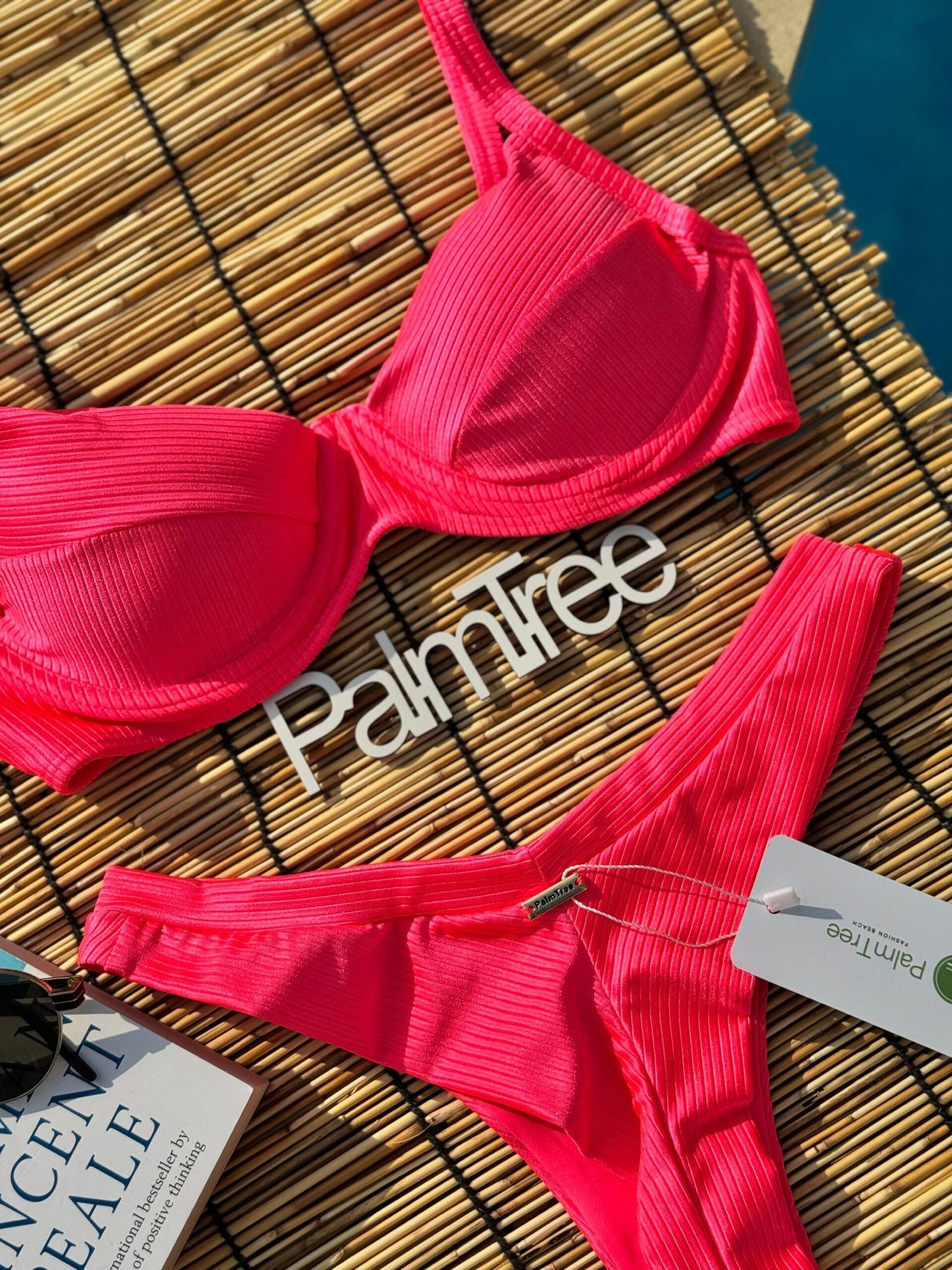 Maldives Neon Shimmer Ribbed Underwire Bra Bikini Set