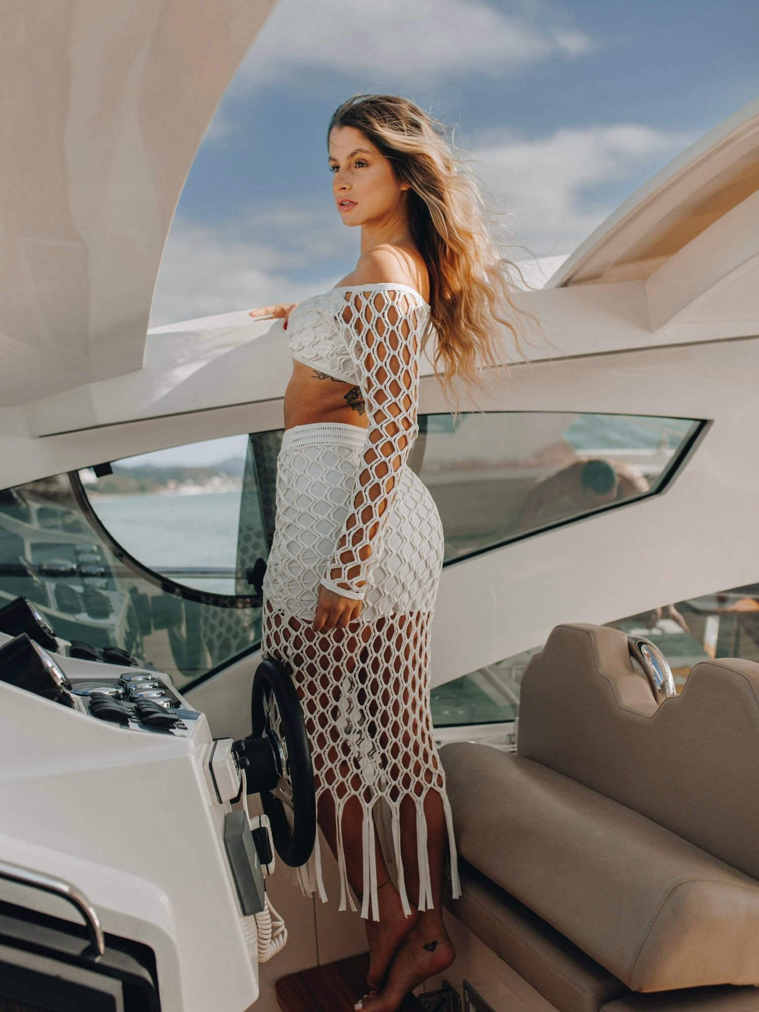 Tulum 2 Pieces Midi Skirt & Long Sleeve Top Set