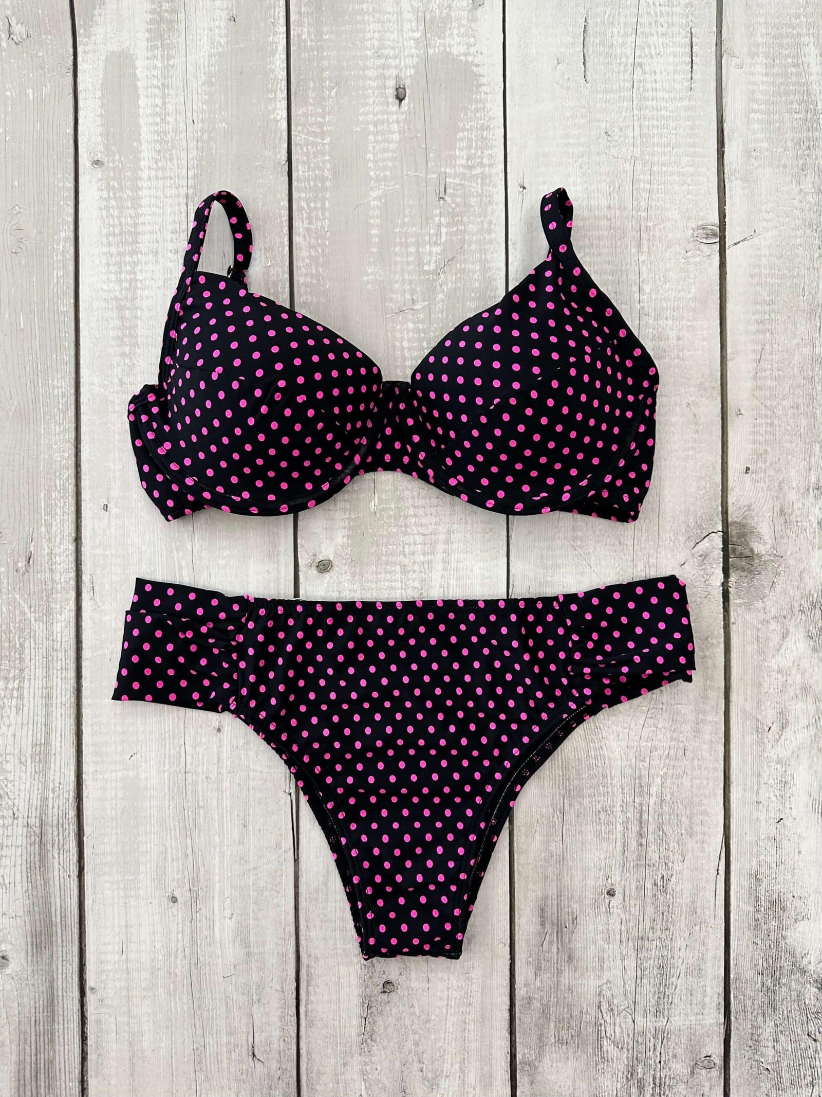 Black with Pink Dots Bikini
